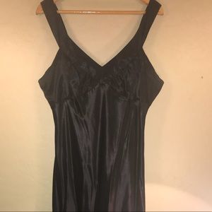 Black satin gown